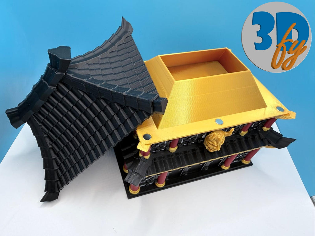 Samurai Pagoda Ninja Temple Deck Box • 100 Double‑Sleeved Commander Storage + Dice Compartment • Deck Box •Japanese Temple Card Vault