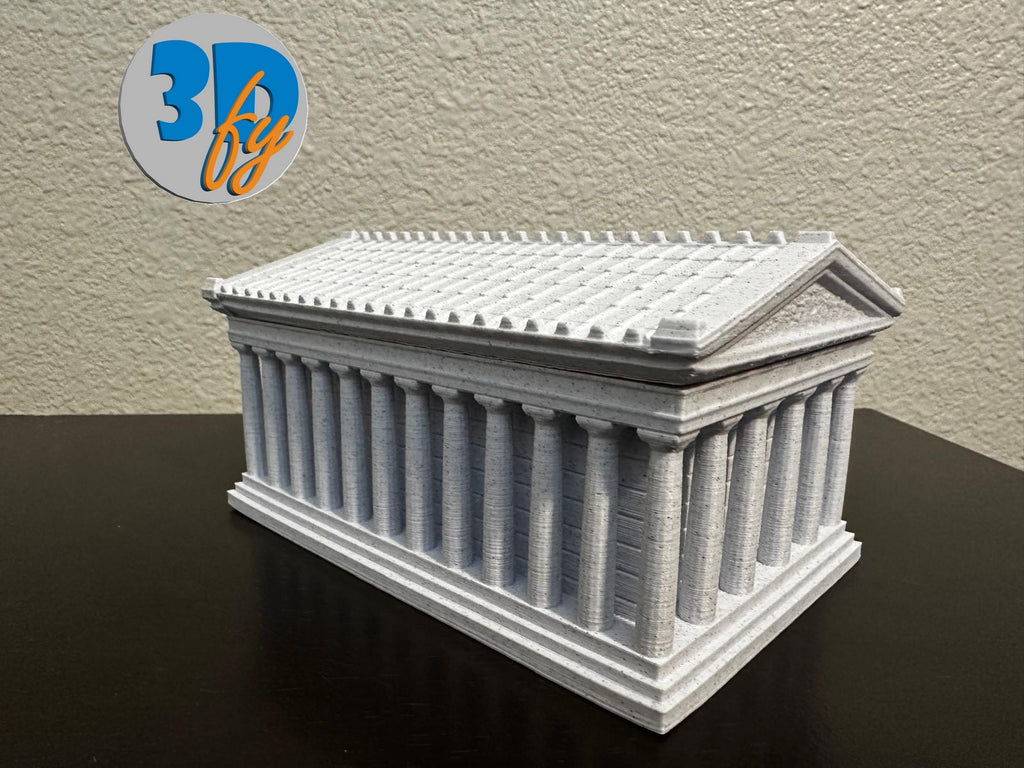 Parthenon Deck Box • 100 Double‑Sleeved Card Storage with Dice Compartment • Ancient Greece‑Inspired Commander Deck Box