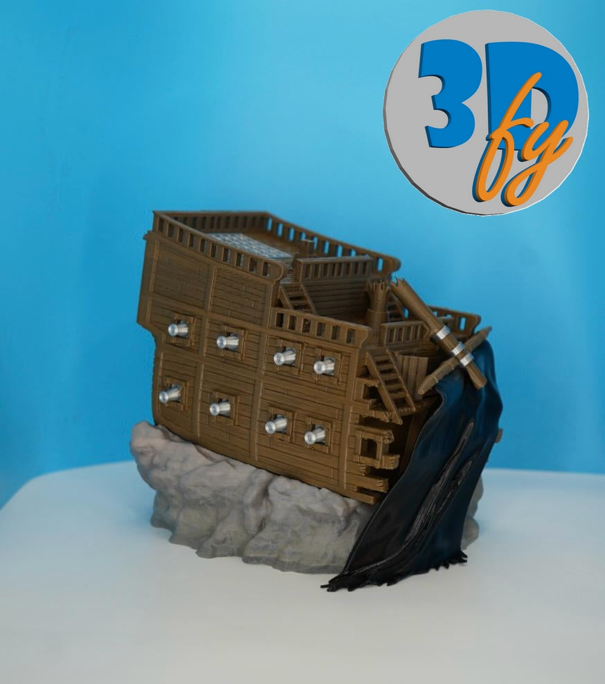Wreck of the Stormcaller Deck Box • 100 Double‑Sleeved Card Storage + Hidden Dice Compartments • Pirate Shipwreck Commander Deck Box
