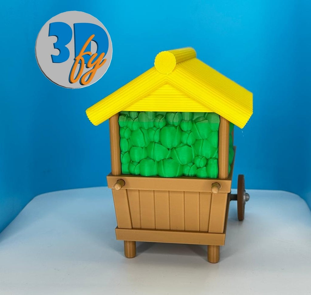 Fantasy Cabbage Market Cart Deck Box • 120+ Double‑Sleeved Cards with Removable Dice Holder • Whimsical Rolling Commander Deck Box