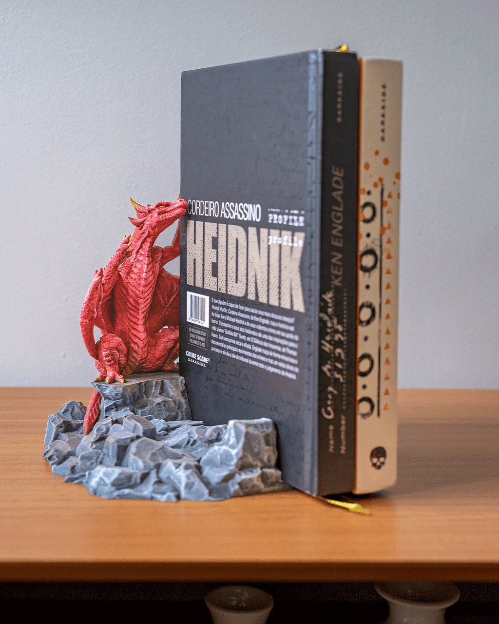 Crimson Dragon Book Stand – Fantasy 3D Printed Book Holder