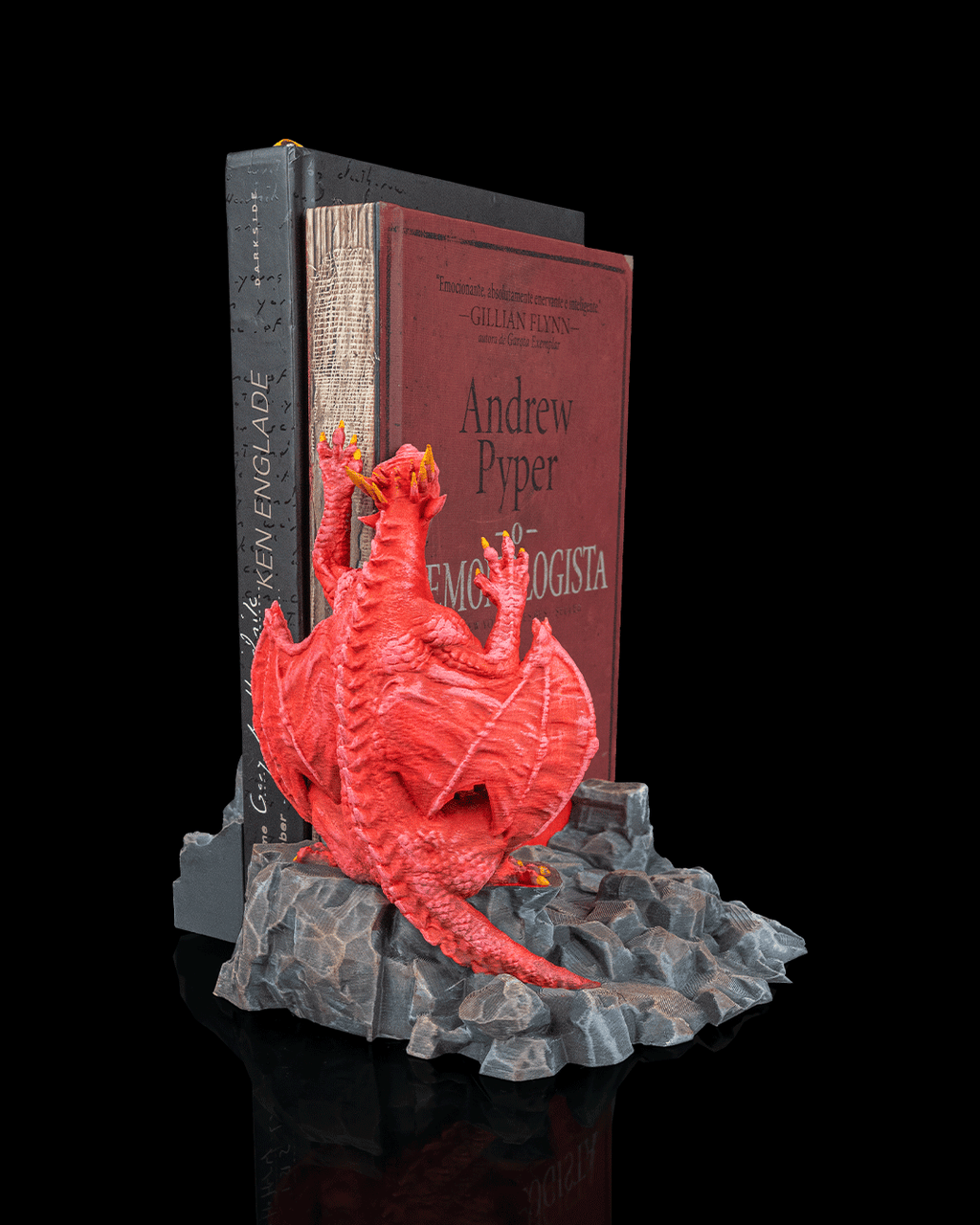 Crimson Dragon Book Stand – Fantasy 3D Printed Book Holder