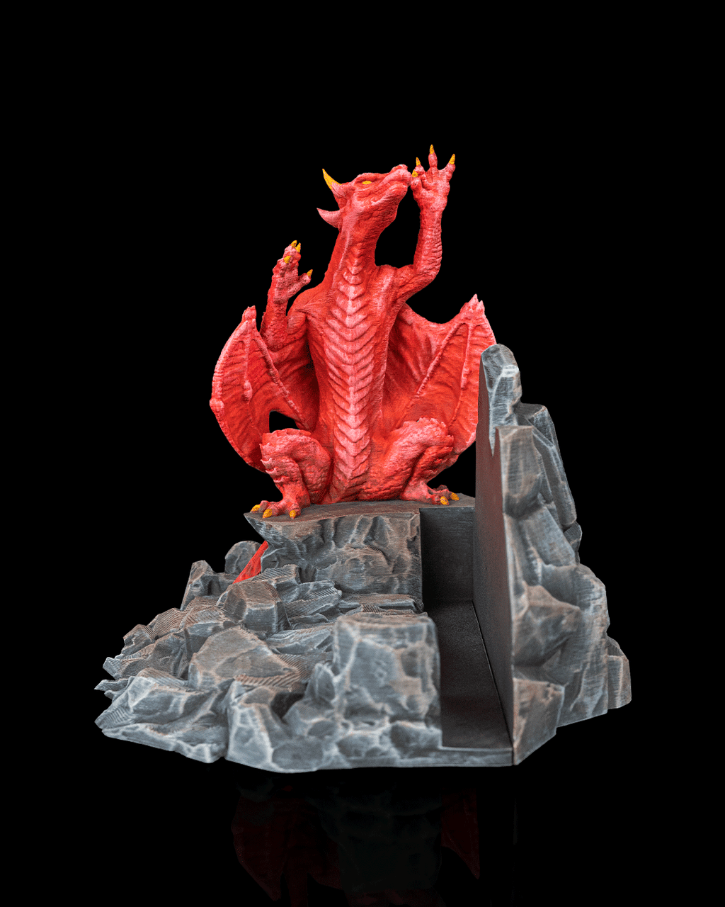 Crimson Dragon Book Stand – Fantasy 3D Printed Book Holder