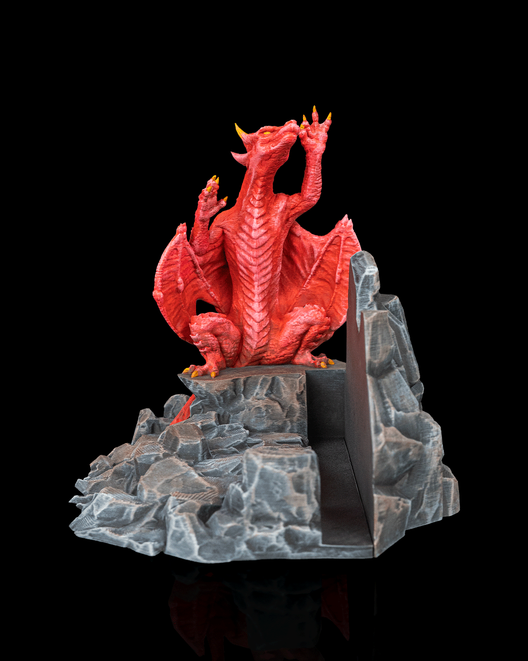 Crimson Dragon Book Stand – Fantasy 3D Printed Book Holder