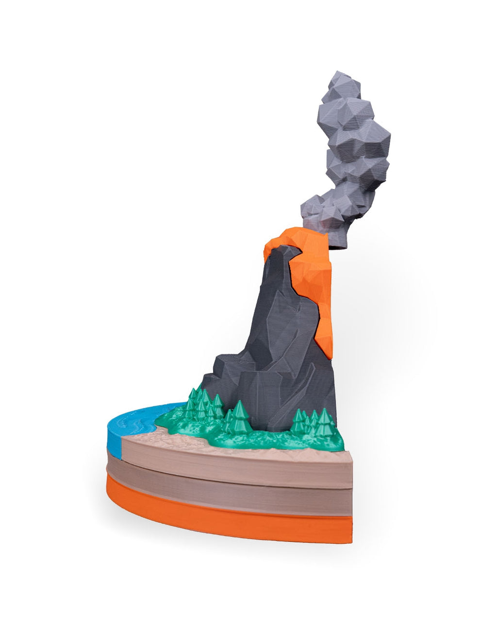 Inside a Volcano – 3D Printed Volcano Cross‑Section Model