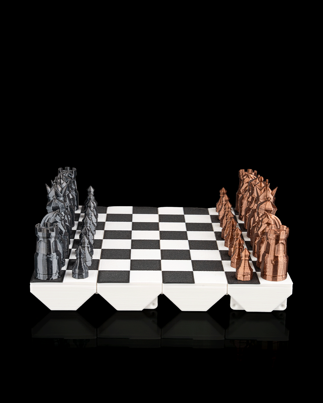 Foldable Chess Board with Integrated Storage – 3D Printed Travel Chess Set