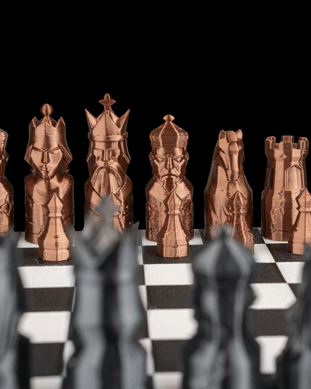 Foldable Chess Board with Integrated Storage – 3D Printed Travel Chess Set