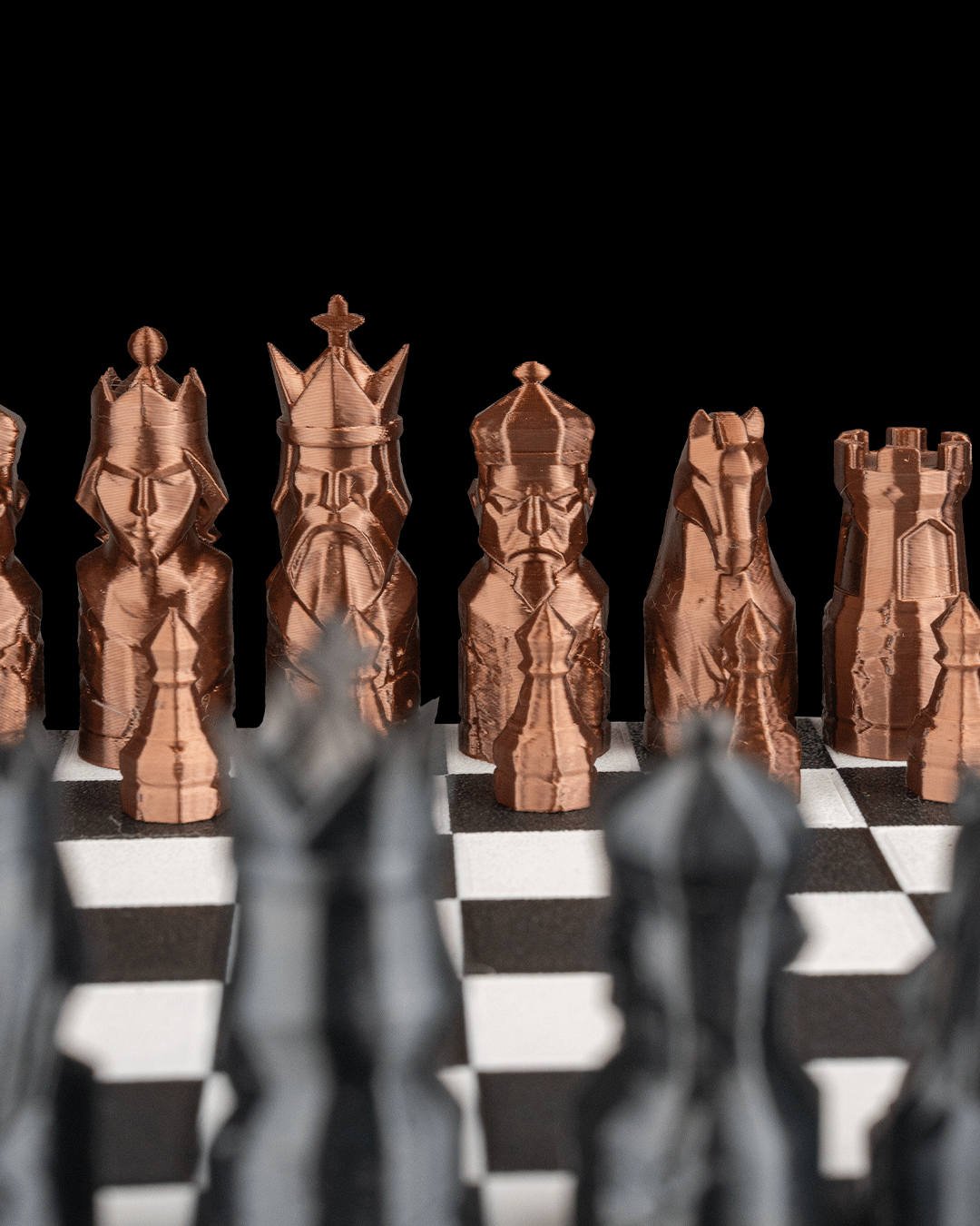 Foldable Chess Board with Integrated Storage – 3D Printed Travel Chess Set