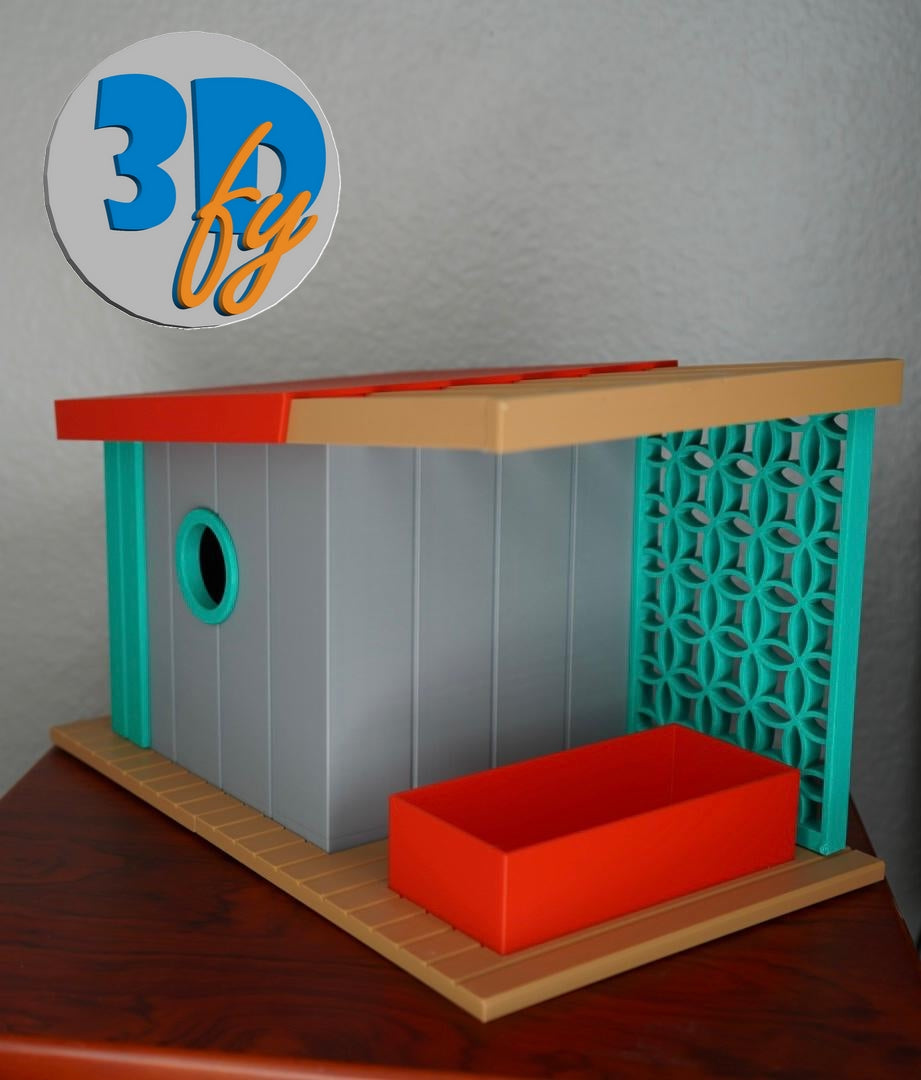 Midcentury Modern Birdhouse – Stylish Outdoor Decor for Birds