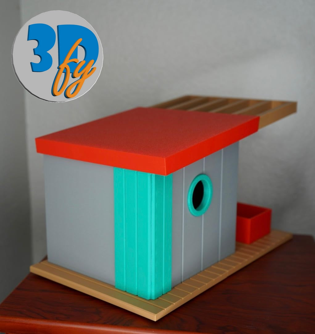 Midcentury Modern Birdhouse – Stylish Outdoor Decor for Birds