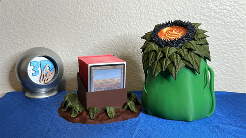 Gothic blighted flower deck box for 100 double-sleeved commander cards