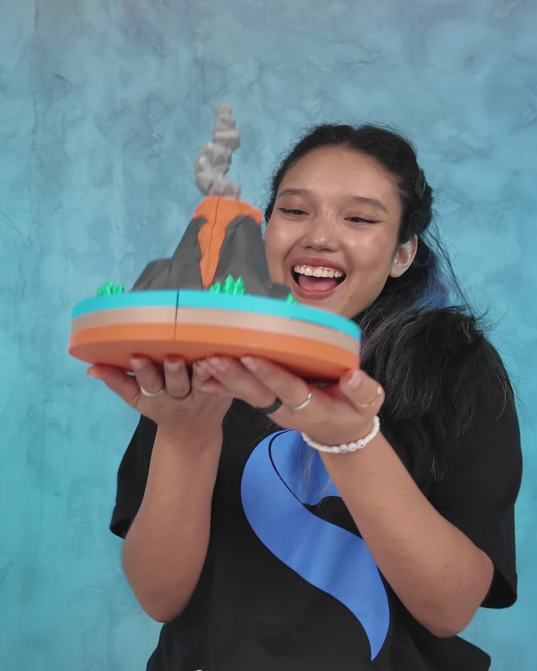 Inside a Volcano – 3D Printed Volcano Cross‑Section Model