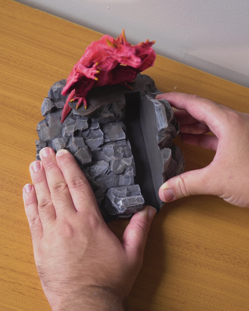 Crimson Dragon Book Stand – Fantasy 3D Printed Book Holder